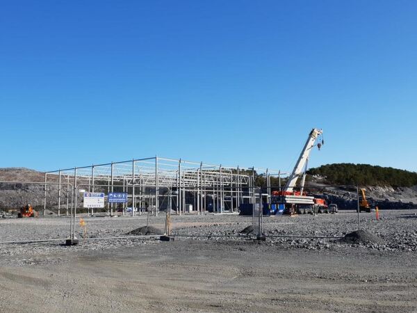 Det første bygget på Kråmyra tar form
