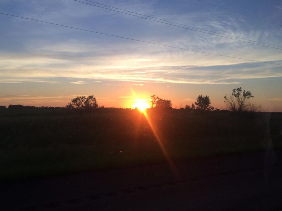 Solnedgang over prærien.