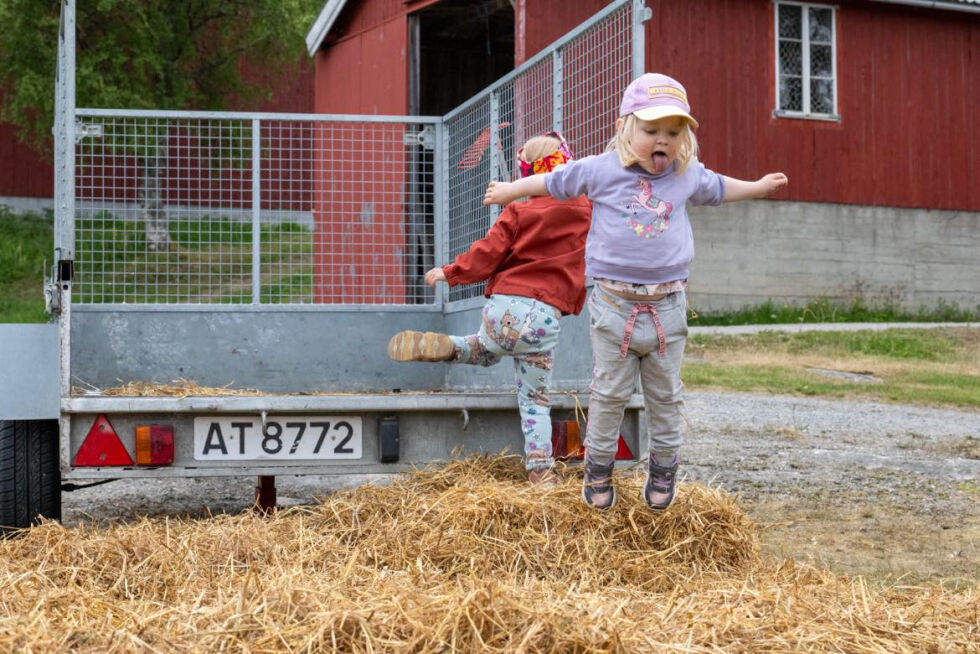 Jorunn Marie Wennevik fra Kolvereid trivdes på "Åpen gård", og var ivrig i høyhopping.
 Foto:  Jan Grande.