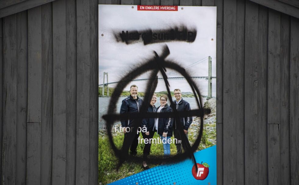 Det er ikke alle som tror på fremtiden til Frp her ute.
 Foto: Rafet Daban