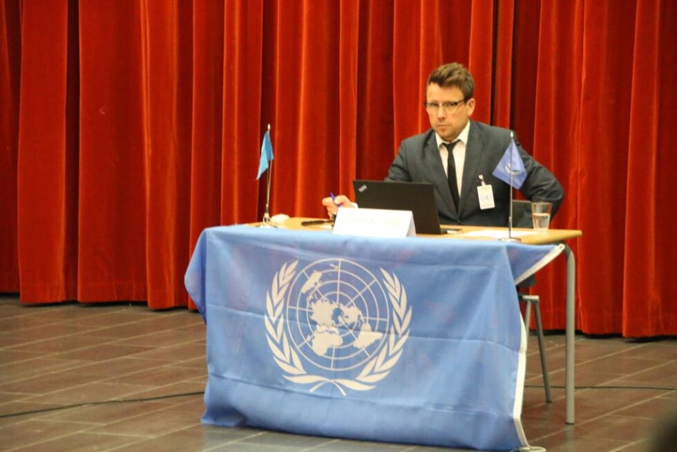 Tor Arne Alseth fra FN-sambandet i region Nord Midt fungerte som president i rollespillet, og han var imponert over det elevene hadde fått til.