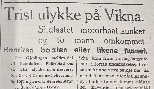 To omkom da sildebåt sank