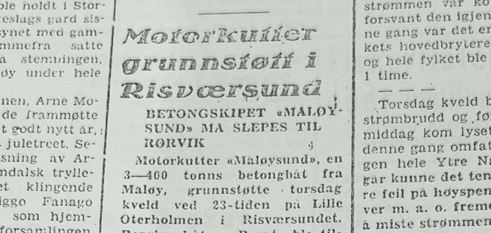Faksimile Namdalens folkeblad 22. januar 1949