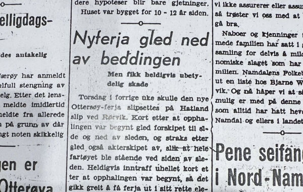 Drama da ferja "Ottersøy" skulle slipsettes