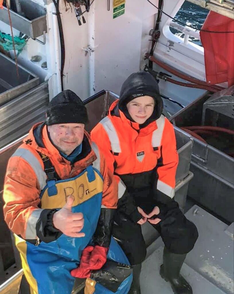 Bjørn Olav Myhre og Vilje Kristiansen ble gode kollegaer på Lofotfisket.
 Foto: privat