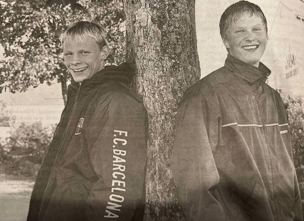 Fotball-talentene Torkel Wahl-Olsen og Thoas Tausvik Strand deltok på talentleir.