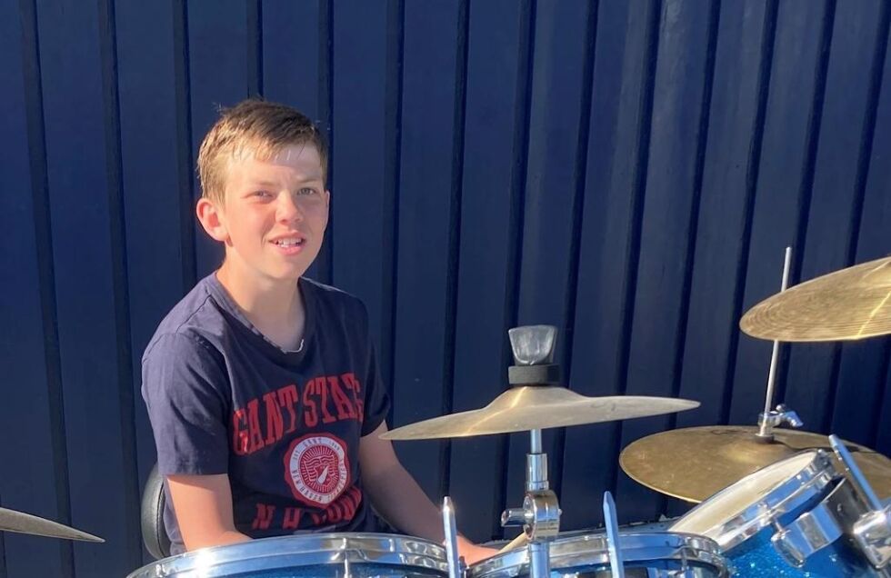 Mikkel har spilt trommer siden han var seks år.
 Foto: Norges Musikkråd