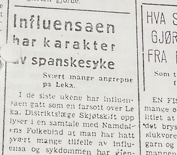 En influensa like sterk som Spanskesyken herjet på Leka