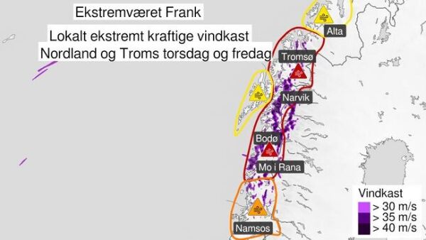 21. januar: Frank herjer i distriktet
