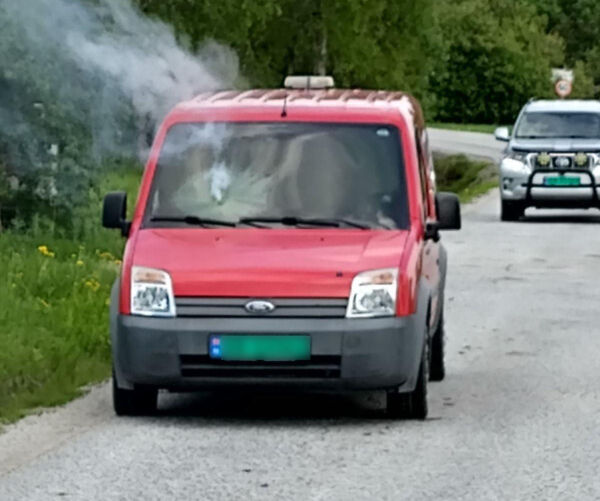 Bil i brann ved Horvereidvatnet