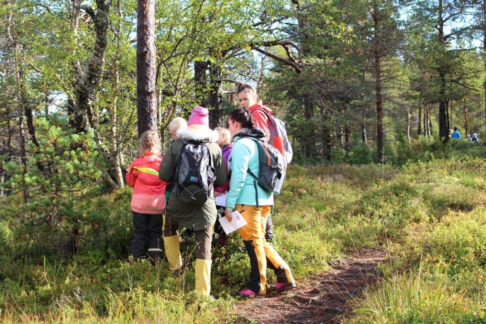 Spørsmålene ble ivrig diskutert langs stien.