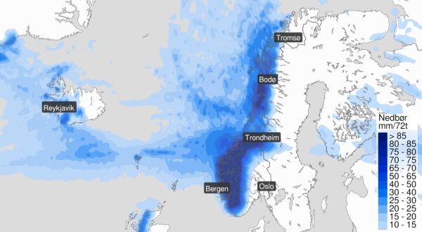 Neste uke blir det regn - mye regn!