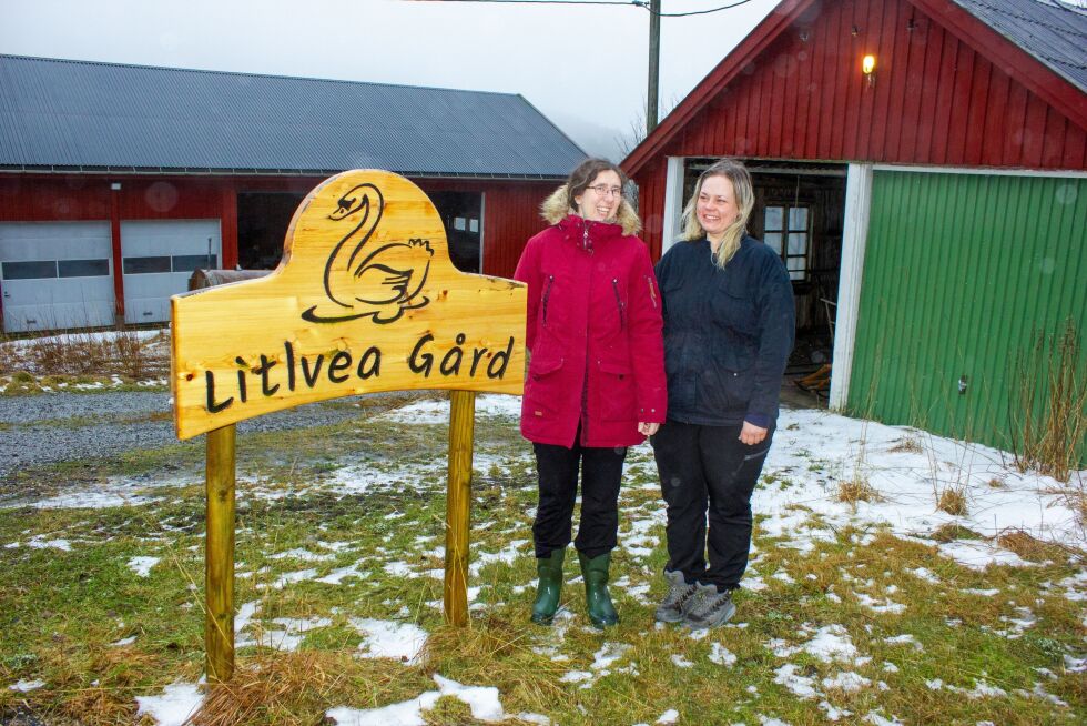 Meike Laan og Helen Susann Vårly Røen står bak planleggingen av andelslandbruk på Litlvea gård.
 Foto: Stine Vikestad