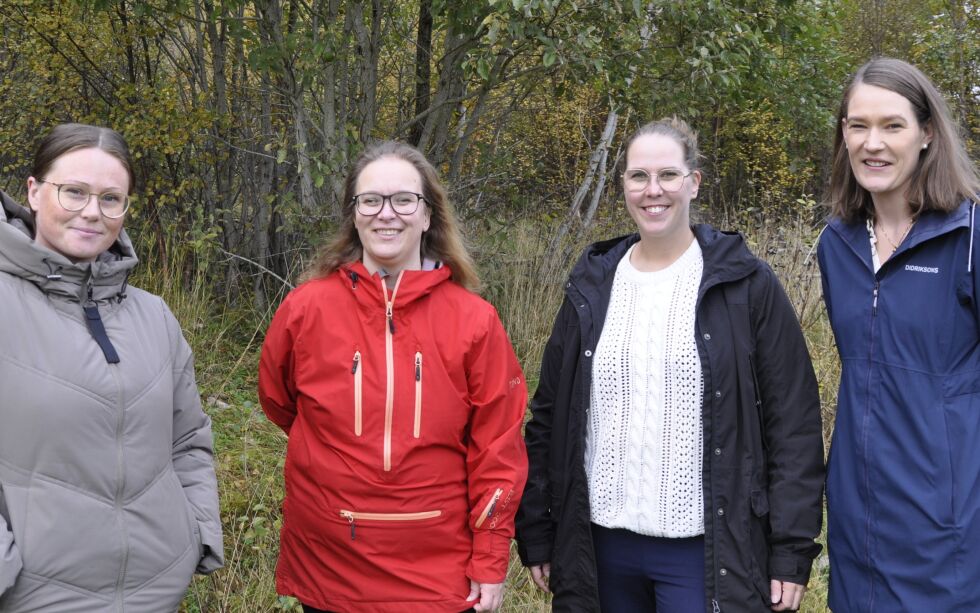 Arrangementkomiteen til "Løp for meg", fra venstre: Mari-Lene Strand, Camilla Maria Vågan, Stine Barstad Holm, og Anne-Lene Fadnes Gregersen.
 Foto: Frank Jenssen.