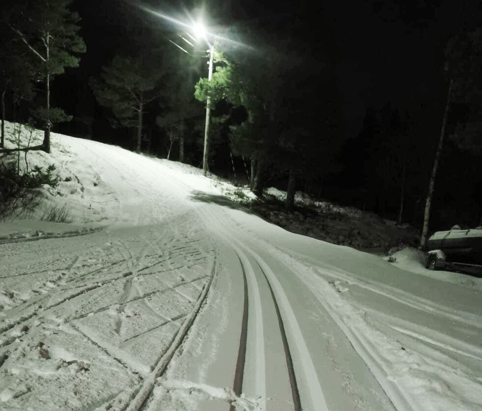 Lysløypa på Terråk står klar for skiinteresserte.
 Foto: Terråk IL