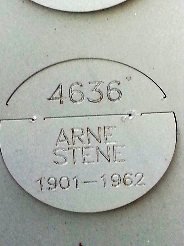 Arne Stenes navn er preget inn i minnelunden i Oregon i USA.
 Oregon State Hospital