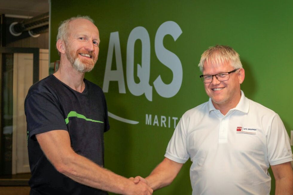 Ove Løfsnæs, daglig leder og eier av AQS, og finanssjef Roar Myhre i NTS ASA.