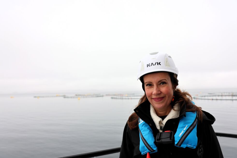 Marianne Sivertsen Næss la frem havbruksmeldinga torsdag 10. april i Bergen. Foto: Sofie Dege Dimmen, NFD