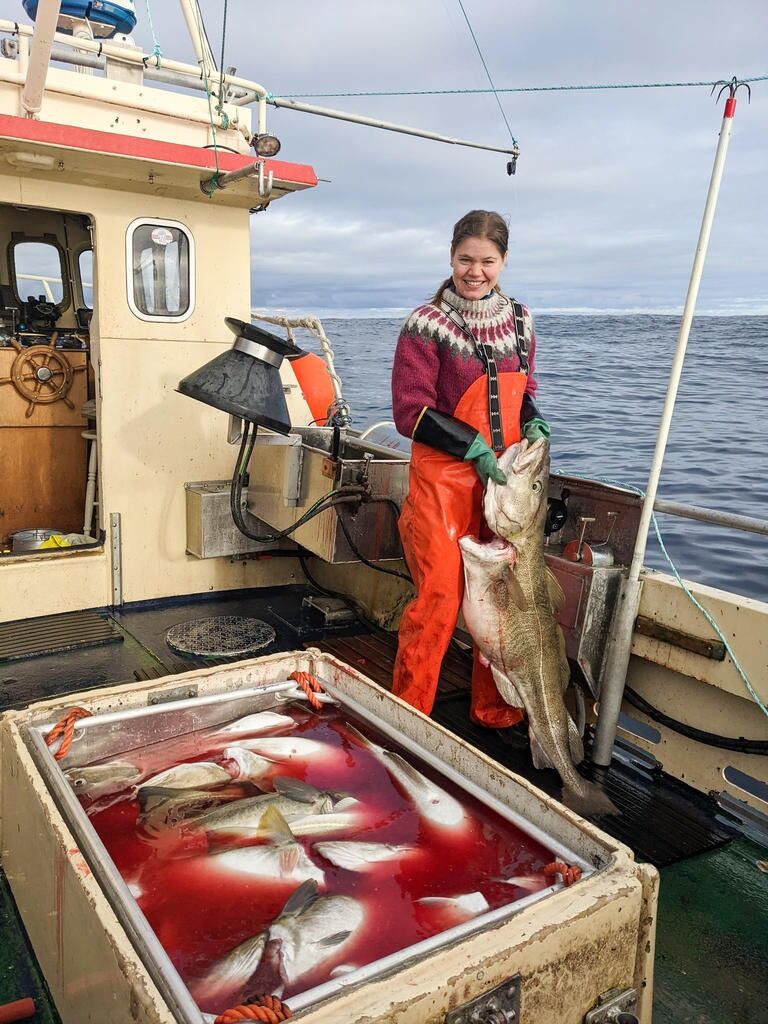 Karoline Berg-Hansen trives som fisker.