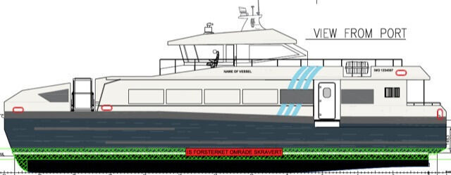 Slik blir den nye hurtigbåten som skal trafikkere Namsos-Rørvik-Leka
 Foto: Illustrasjon fra Vidar Hop