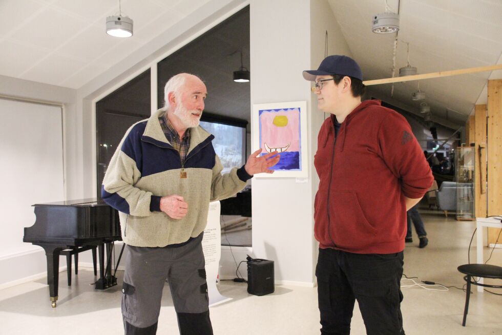 I januar ga Steinar Skarstad og Nils Magnus Nilssen et engasjerende tilbakeblikk i Bindal museum, om tømmerdrift. Nå kommer de til Nærøysund.
 Foto: Hild Dagslott