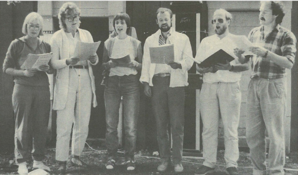 Sanggruppa Havgap på en opptreden i 1985