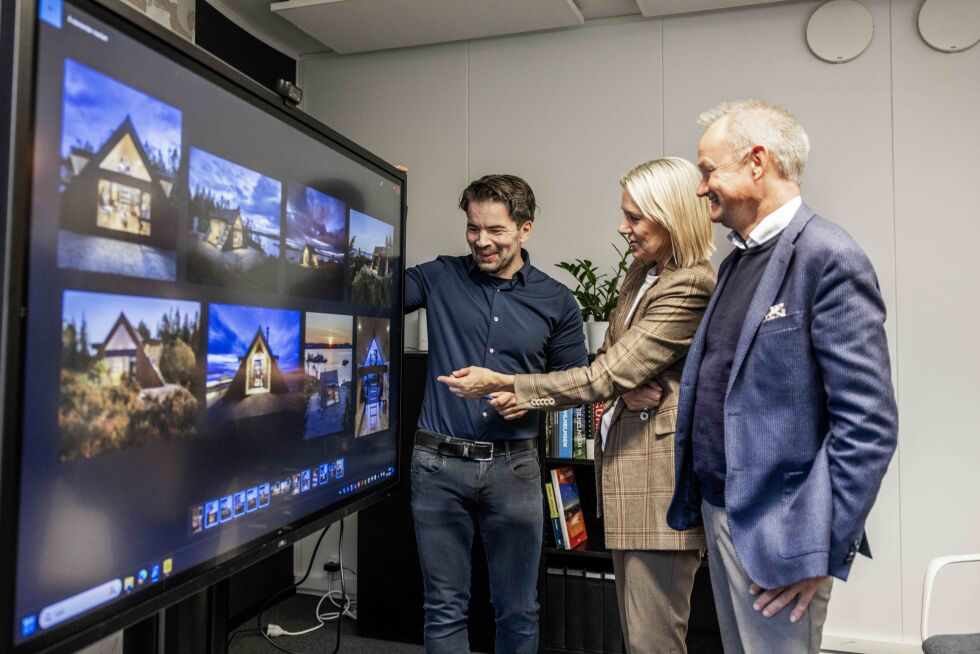 Daglig leder i Rojo Arkitekter, Sondre Andvik, direktør for kultur og folkehelse i Trøndelag fylkeskommune, Anne Marit Mevassvik og konsernsjef i SpareBank 1 SMN, Jan-Frode Janson.
 Foto: Lykt Film og Foto.