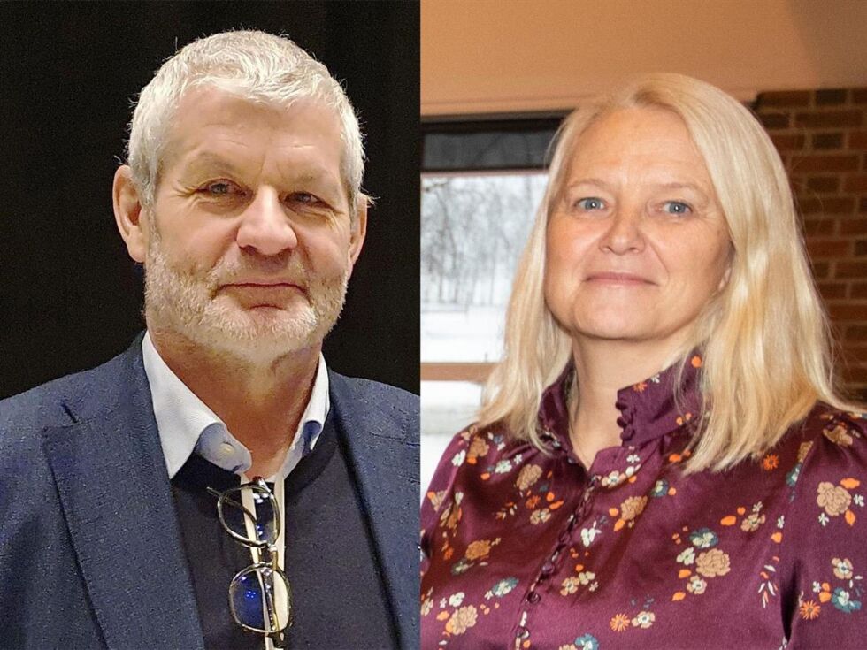 Kommunedirektør Karl-Anton Swensen og kommunalsjef oppvekst og familie Kirsti S. Fjær
 Foto: Nærøysund kommune