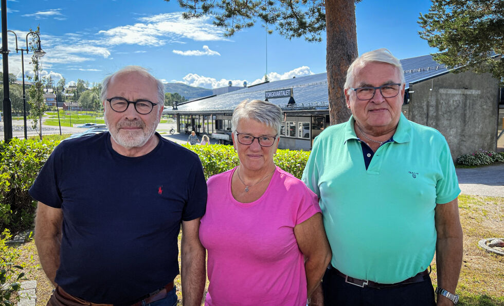 - Vi håper at folket benytter anledningen til å si i fra med sin signatur på oppropet på de urettferdige kuttene i helsesektoren, sier Arne Martin Brun, Guri Sagvik og Arne Sigurd Antonsen.
 Foto: Knut Sandersen