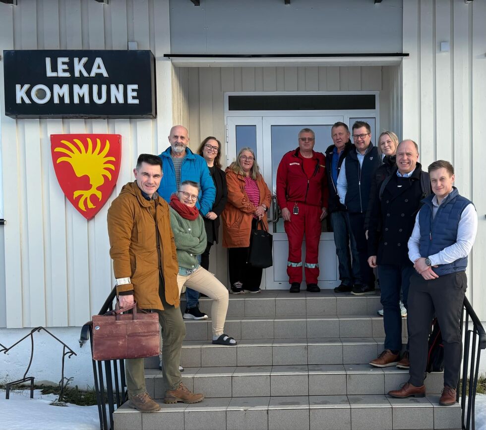 Representanter fra kommunen møtte delegasjonen fra fylket, Torghatten og AtB.
 Foto: Leka kommune