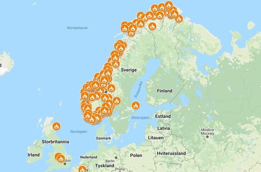 Ifølge Motvind Norge sitt kart ble 256 vardebål tent mot flere vindturbiner torsdag kveld.