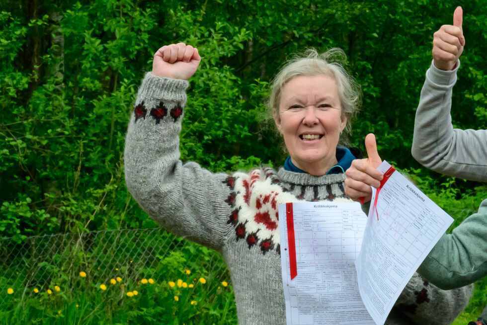 To førstepremieringer til Kirsten Finvik Torgersen og Polo gir god grunn til å smile.
 Foto: Synnøve Hanssen