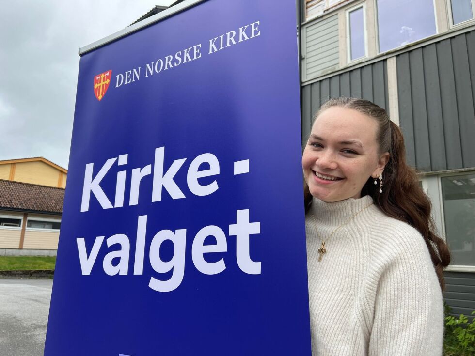 Sofie Hopshaug-Bakke fra Eidshaug stiller stiller på valglista for Åpen folkekirke under kirkevalget.
 Foto: Lillian Lyngstad