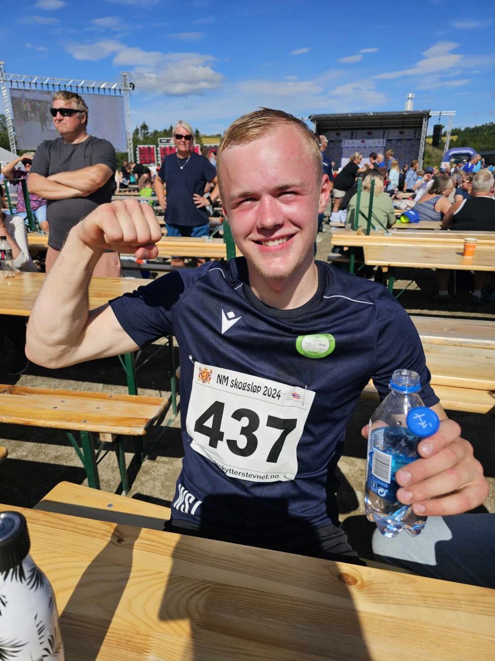 William Strøm Johansen kunne slippe jubelen løs etter sitt første skogsløp i skytternes NM.
 Foto: Anita Eng Kjekshus