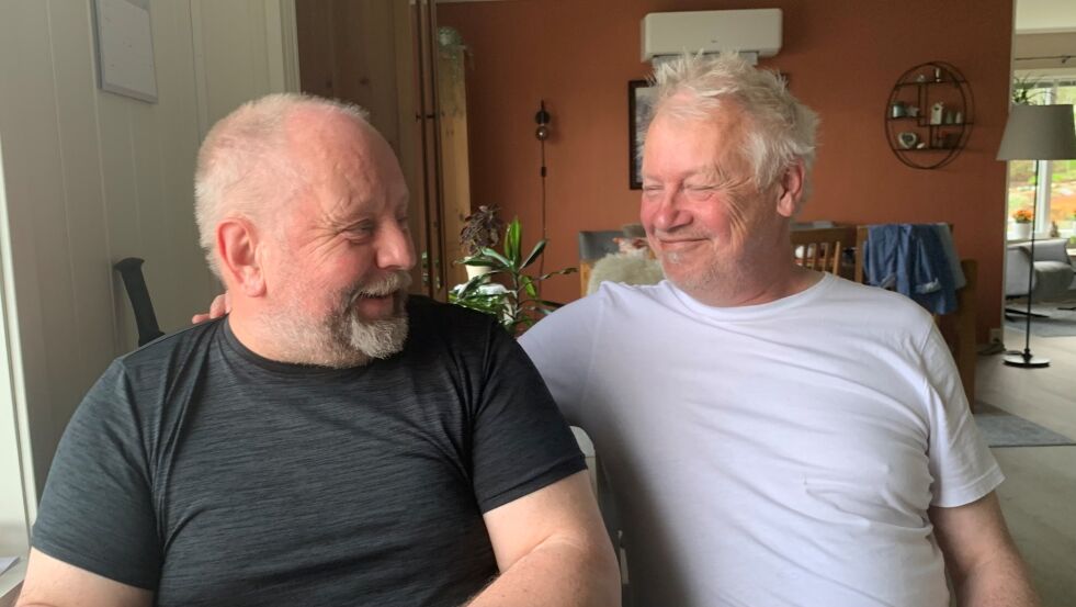 Geir Odd og Per Harald mimrer tilbake på årene som har gått i nærmiljøet.
 Foto: privat