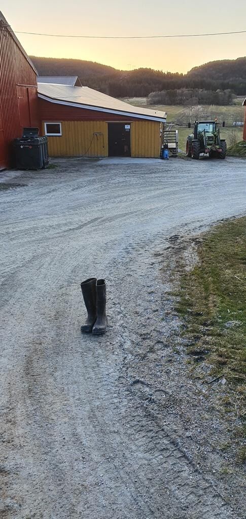 Støvler har blitt plassert i innkjørsler og på gårdstun for å vise støtte til bøndenes krav