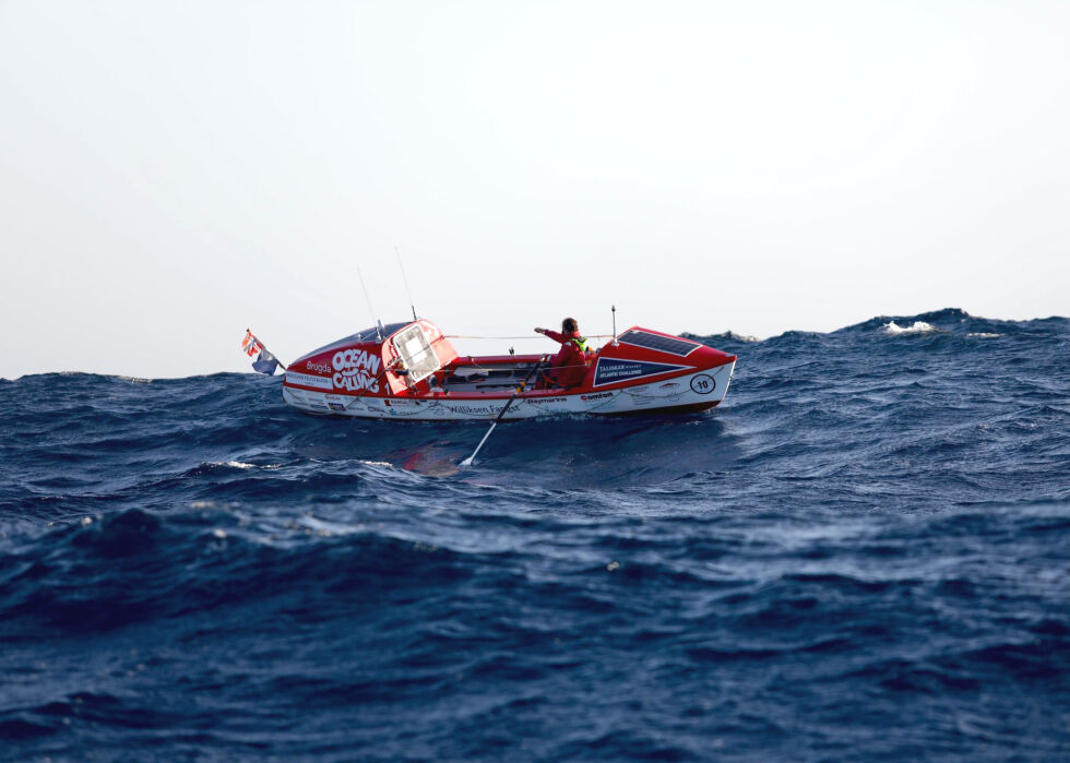 Etter 35 dager er Linda Evenstad Emilsen godt ute på havet.
 Foto: Atlantic Campaigns