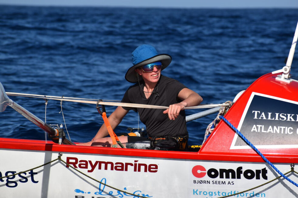 Linda har hatt noen utfordringer underveis, men fortsatt giret på å nå mållinjen i Antigua.
 Foto: Talisker Whisky Atlantic Challenge