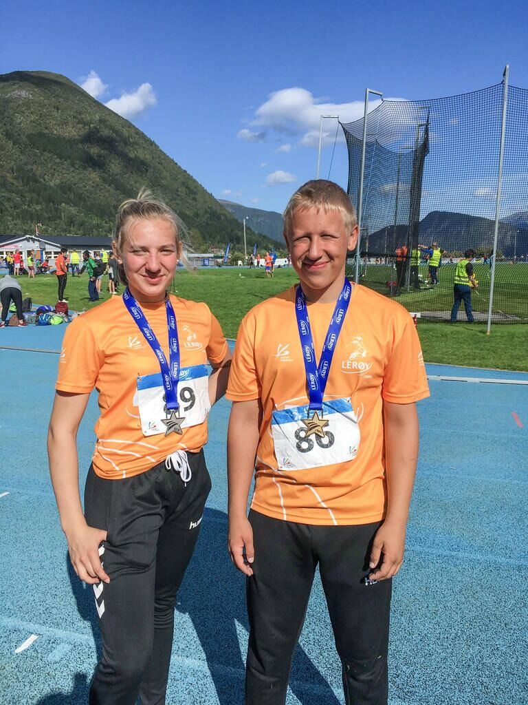 Karen Helene Stevik og Jonas Flasnes utmerket seg begge i kastøvelsene under Lerøy-lekene.
 Foto: Privat