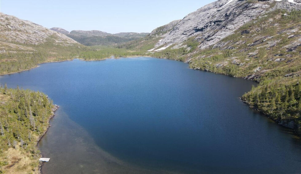Verneområdet starter her ved Erikfjellvatnet og strekker seg over totalt 16 000 dekar. Rundt 3444 dekar av dette er skogsareal.
 Foto: Nærøysund kommune