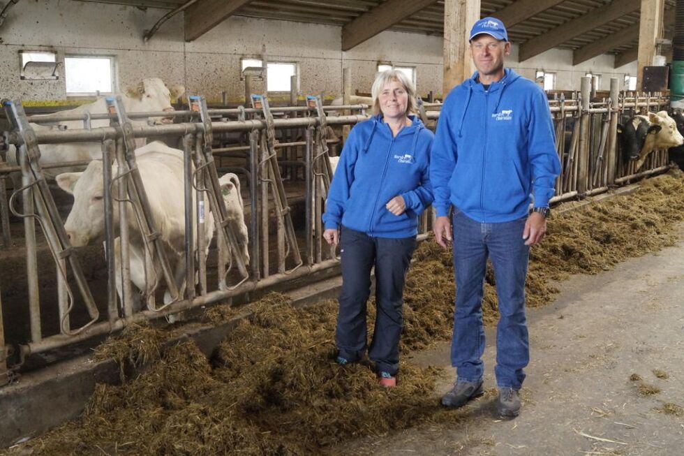 Kasserer Maren Arnø og leder Trond Vidar Berge i Norsk Charolais.