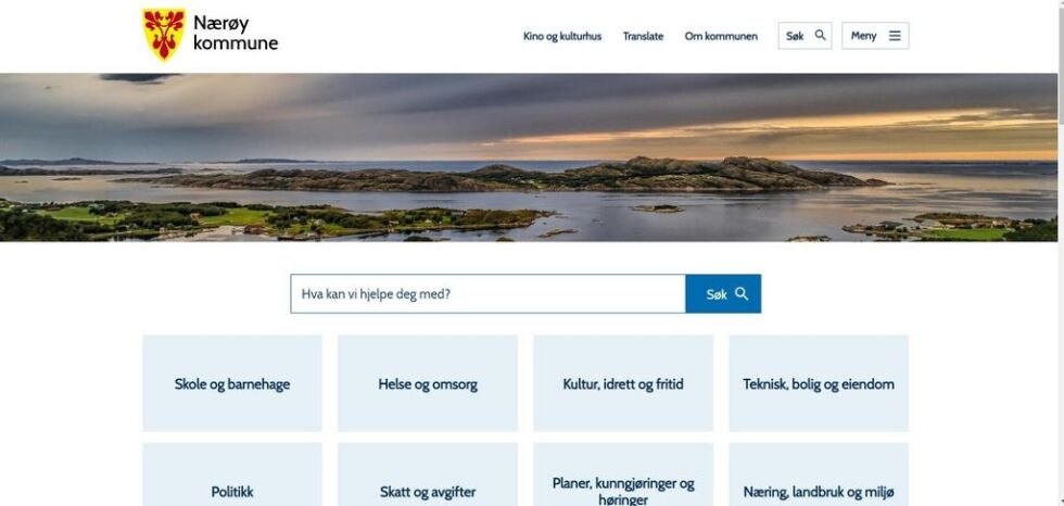 Her er en skjermdump av hvordan den nye siden ser ut. Man skriver inn samme adresse som før, bare at nå ser det annerledes ut.