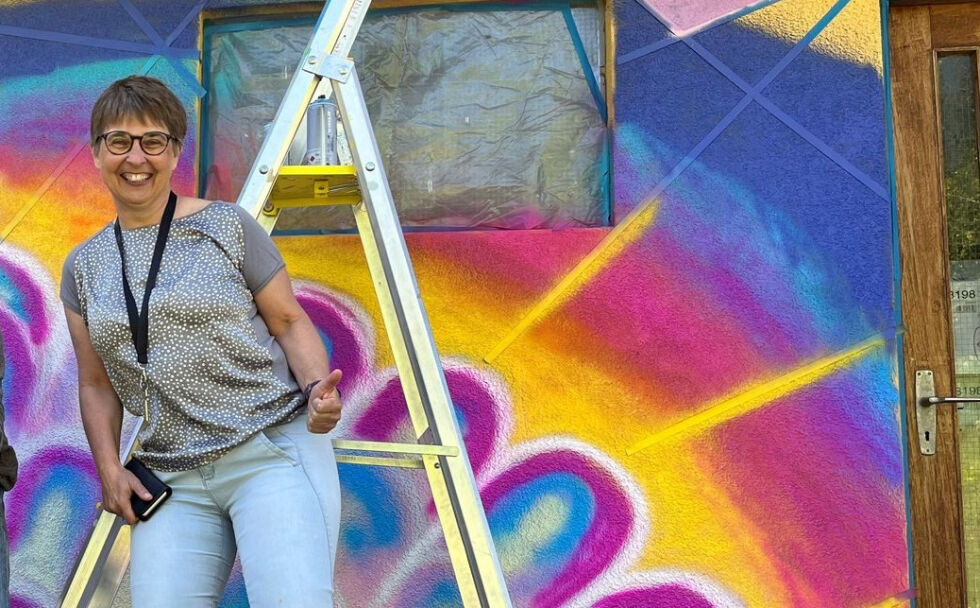 En blid rektor. Bildet ble tatt i fjor, i forbindelse med Prosjektet StreetArt som er kunst- og maleverksted i regi av UKM Nærøysund
 Foto: Arkivfoto: Brynjulf Flasnes